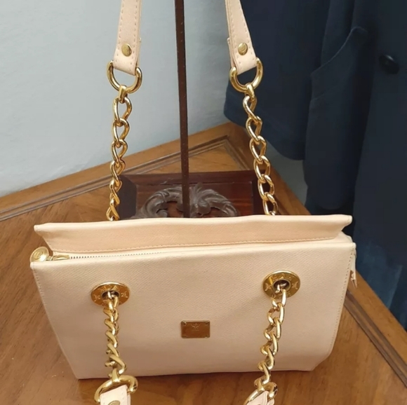 MCM Munchen Rare Vintage Pink Blush Gold Chain Shoulder Bag - Picture 4 of 12